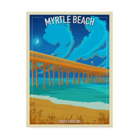 Trademark Fine Art Old Red Truck 'Myrtle Beach' Canvas Art, 24x32 ALI21515-C2432GG